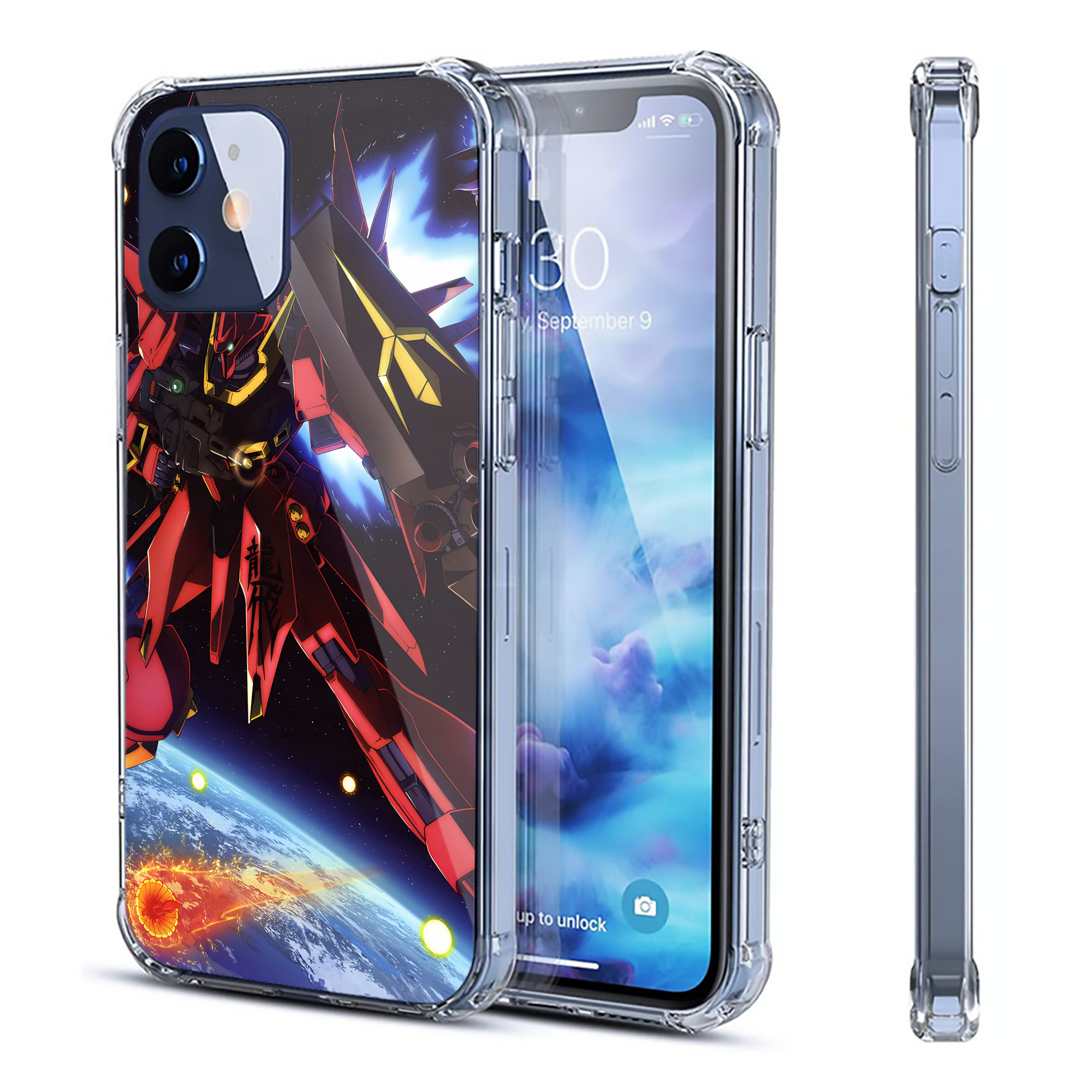 （画像用） 機動戦士ガンダム Mobile Suit Gundam 【iPhone 12シリーズ対応】透明スマホケース（クリアソフトケース）